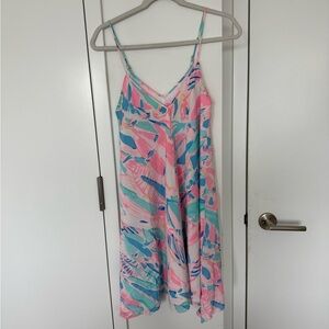 Lilly Pulitzer Pink Orange Blue Sailboat Dress Size XS